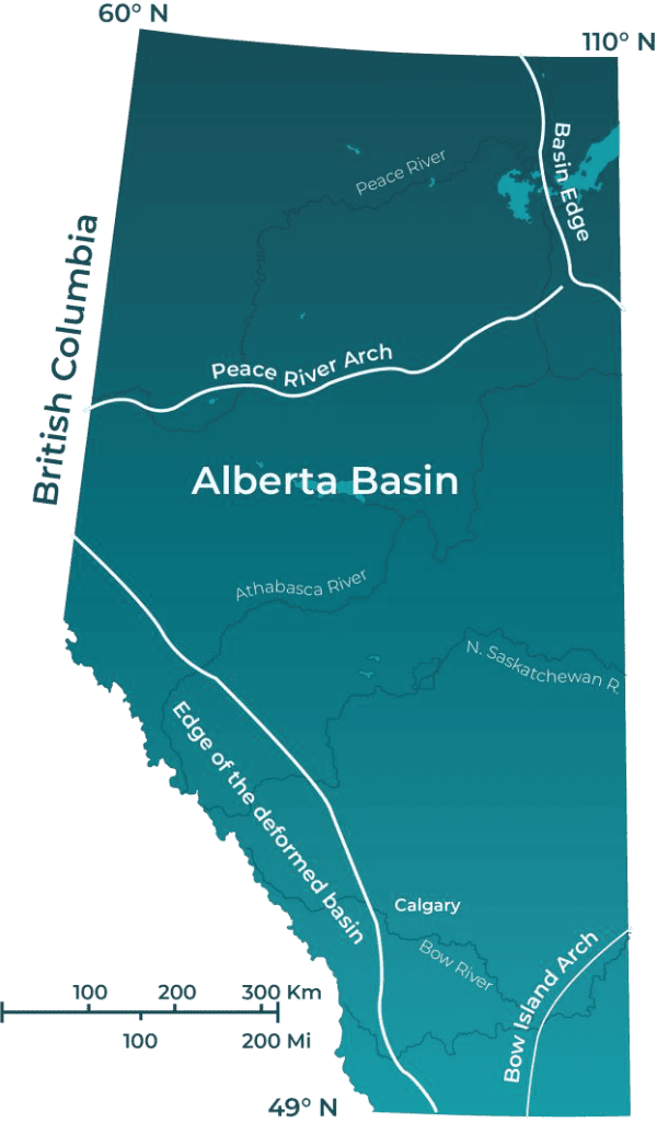 Uriel Gas, Alberta Project's Map shaped as Alberta in blue.
